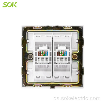 Oblíbené elektrické zásuvky 2Gang RJ45 LAN Socket Outlets